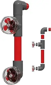 Aquarium Chiller Fan - 4.5 cm Fish Tank Cooling Fan | Aquarium HOB Filter with Auto-Rotating Outlet | Adjustable Diffuser Kit | Quiet Detachable System for Freshwater, Saltwater and Oxygen Circulation