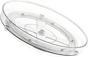 [Homiliky] Lazy Susan Organizer for Cabinet,Clear Non-Skid Turntable Organizer for Kitchen, Pantry Organization Storage, Refrigerator, Vanity Makeup, Bathroom Countertop Organizing, Rotating (L)