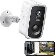 Security Camera Outdoor, 2K Battery Operated Security Camera Wireless with PIR Motion Sensor Siren Alarm, 2.4Ghz WiFi Home Surveillance Cameras Indoor 2-Way Audio Spotlight Night Vision Waterproof