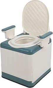 Portable Toilet, Odor Proof Foldable Bedside Commode Chair with Armrests & Detachable Inner Bucket, Portable Potty Travel Toilet Commode Bucket Toilet for Camping, Car, Travel