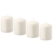 HEMSJÖ unscented block candle, natural, 8 cm