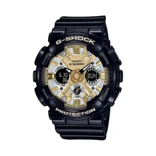 【CASIO 卡西歐】G-SHOCK 閃耀時尚 百搭黑金 雙顯系列 _45.9mm(GMA-S120GB-1A)