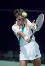 Katerina Maleeva of Bulgaria in action during the Lipton Internat - Old Photo