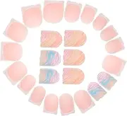 PLAFOPE on Nail Art White French Manicure Women's Nail Tips Set Fake Nails Kit Glue on Nail Art