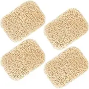 Onwon 4 Pieces Soap Saver Non-Slip BPA-Free Shower & Bath Soap Holder Soap Dishes Accessory for Bathroom Soap Supplies Drains Water, Circulates Air, Extends Soap Life, Easy to Clean