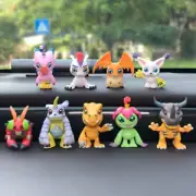 9PCS set Digimon Figure Toys Digital Monster Tailmon Agumon Car Decor Collection