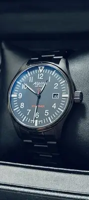 Alpina Startimer Pilot Quartz Movement Black Men's Watch AL-240B4FBS6B
