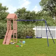 Solid Wood Douglas Outdoor Playset for Backyard -Durable Multi-Activity Center with Swing Set and Climbing Wall,Safety Design,308x196x207cm,Perfect for Children 3-8 Years,Sturdy Play Tower and Sandpit
