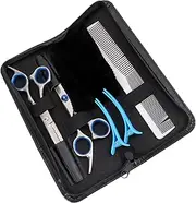 Ipetboom 1 Set Professional Hairdressing Kit Haircut Tools with Scissors Comb Clips Bag for Home and Barber Shop Use Convenient Easy to Use Random Color