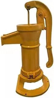 Cast iron original manual water pump hand well pump old-fashioned hand pressure well head well water pump kindergarten pressure well (Yellow 8.2kg)