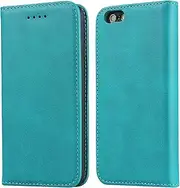 for iPhone 6S Plus/iPhone 6 Plus Case Leather Wallet with Credit Card Holder Slot SunYoo Flip Cover Drop Protection Shockproof Magnetic Folio Women Men Her Purse for iPhone 6Splus 6plus Sky Blue