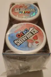 Ice Breakers Sugar Free Fruit + Cool DUO STRAWBERRY BB 12/25 Free Ship 8 Tins