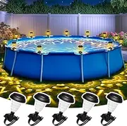 SUNCKET Solar Pool Lights for Framed Above Ground Pools, Waterproof Lights at Night Backyard Pool Accessories, RGB Color Light Solar Lights for Frame Swimming Pools, 5 Pack