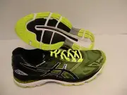 Asics men's gel nimbus 19 running shoes black safety yellow silver size 8 us