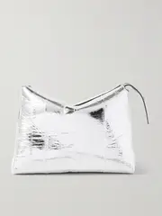[KHAITE] KHAITE - Lina Metallic Crinkled-eel Pouch - Silver - One size One size Silver