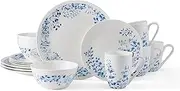 [Mikasa] Taryn Bone China Lightweight Chip Resistant 16 Piece Dinnerware Set, Service for 4