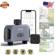 Compact WiFi Garden Hose Timer with 2 Independent Zones - App & Alexa Compatible