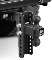 METOWARE Adjustable Trailer Hitch - Heavy Duty Tow Hitch Fits 2 Inch Receiver - Heavy Duty Drop Hitch with 8-Inch Drop/Rise for Truck (22,000 LBS GTW), Double Stainless Steel Locks & Hitch Pin