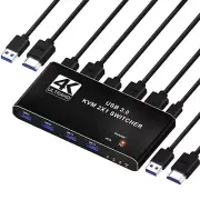 KVM Switch HDMI 2 Port Box 4K@120Hz, USB HDMI Switches for 2 Computers Share