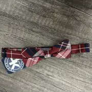 J. KHAKI Kids Bow Tie Red Checkered 100% Silk