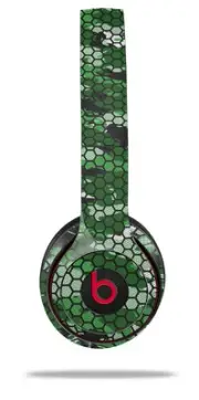 Skin Wrap for Beats Solo Wireless 2 3 4 HEX Mesh Camo 01 Green SKIN ONLY
