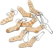 SEWACC 8Pcs Wooden Stitch Markers for Knitting Decorative Crochet Markers with Unique Patterns Lightweight and Durable for Sewing Quilting and DIY Craft Projects