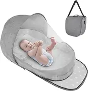 ISELECTOR Portable Baby Travel Bassinet Travel Bed for Baby, Baby Cribs Travel Pod for Outdoors Baby Lounger Foldable with Mosquito Net and Canopy Easy to Carry