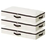 3 Pack 4inch Underbed Storage Bins, Under Bed Storage Containers with Zippers...