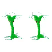2x Giant Microbes Nerve Cell Human Biology Soft Plush Cuddle Stuffed Toy Green