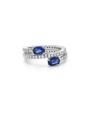 Forever Creations 14K 2.40 ct. tw. Diamond & Sapphire Flexible Wrap Ring