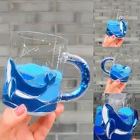 在飛比找蝦皮購物優惠-韓國透明玻璃杯 星巴克咖啡杯 ❧ 星巴克炫彩極光玻璃杯鯨魚熱
