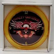 Harley Davidson 7" Gold Novelty wall/desk clock Brand new Motorbike Motorcycles