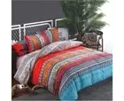 Mandala Stripe Design Soft Quilt Doona Duvet Cover Set Size:Super King