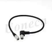 Uonecn 4 PIN Hirose Male Cable, 30cm, Audio/Video, Black, Right Angle & Straight Connectors, Power & Connect Sound Devices Recorder, Wisycom MCR 42s, Camcorder, Camera