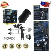 Master Elite PRO-33 Series HVLP Spray Gun Kit - 3 Tip Sets & Air Regulator