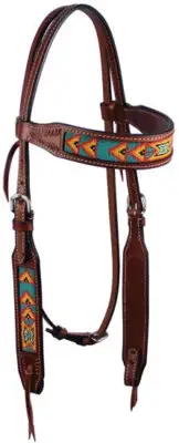 Cody Pro Turquoise Beaded Browband Headstall