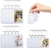 [YALLNASL] Photo Keychain Picture Frame Keychains Bulk Acrylic Photo Frame Keychain Rectangle Square Picture Keychain for Him Her Family Christmas Xmas Gift Keychain Christmas Ornament Mini Photo Keyring 15 Pcs