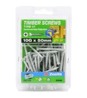 Zenith TIMBER SCREW COUNTERSUNK Head PHILLIPS Drive GALVANISED, 10Gx50mm- 50pcs