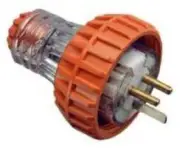 Clipsal INDUSTRIAL STRAIGHT PLUG 110V 10A 2xRound Live Pins & 1xFlat Earth, Grey