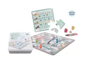 26pc Kaper Kidz 2-in-1 Board Game In Tin Box Snake & Ladder Horse Racing Kids 3+