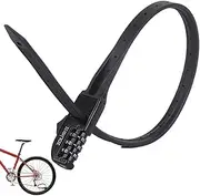 Multi-use Security Tie and Bike Combination, Portable Bike Combination Lock with Adjustable Zip Tie, Multi-Purpose Combo Lock for Cycle Helmet (Black)