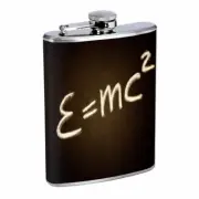 EMC Einstein Em1 Flask 8oz Stainless Steel Hip Drinking Whiskey