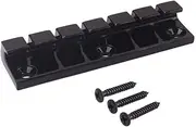 ERINGOGO 6 Strings Strings Fixed Saddle Bridge Non Tremolo Hardtail Replacement for Electric Guitar Sturdy Construction Easy Installation with Mounting Screws Black Finish