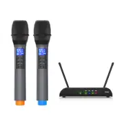 Biner DX-9 2 Dynamic Handheld Microphone UHF Wireless System Built in Battery