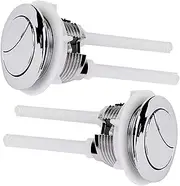 38mm Toilet Flush Button Replacement - 2 Pack Flushing Dual Rod Chrome Push Cistern Standard Part for Bathroom Toilet Repair
