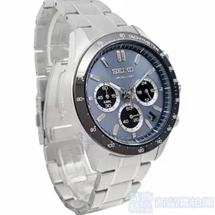 SEIKO精工 SBTR027手錶 日本限定款 黑框 藍面 DAYTONA三眼計時 日期 鋼帶 男錶【澄緻精品】
