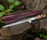 Custom Handmade Damascus Steel Fishing Fillet Knife Groomsmen Gift Birthday Gift