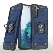 MCC Shockproof Samsung Galaxy S21 FE Fan Edition Tough Case Cover Ring [Dark Blue]