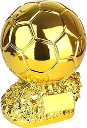 LimuToy Ballon d'Or Trophy Replica, Football Trophy Decor, Soccer Golden Ball Trophy, Resin Soccer Trophy Replica for Athlete Worldcup Football Match Commemoration Memorial Award