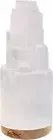 Himalayan Glow Large Selenite Crystal Lamp Lighted Wooden Base B1050, White